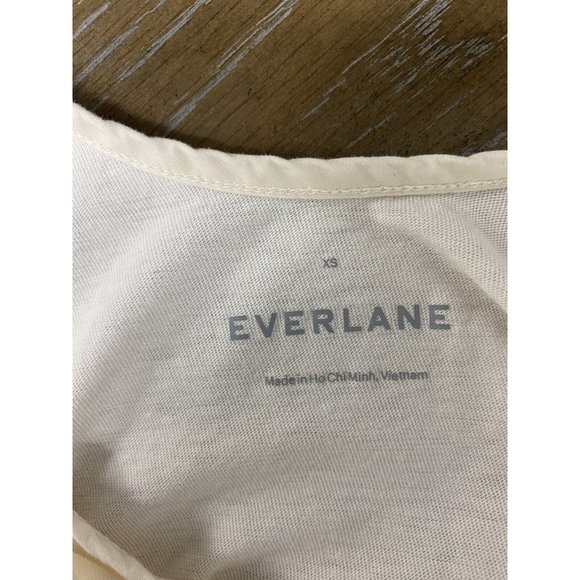 Everlane Womens XS Weekend Dress Ivory Canvas Tiered Sleeveless Cotton Scoop - Picture 6 of 9